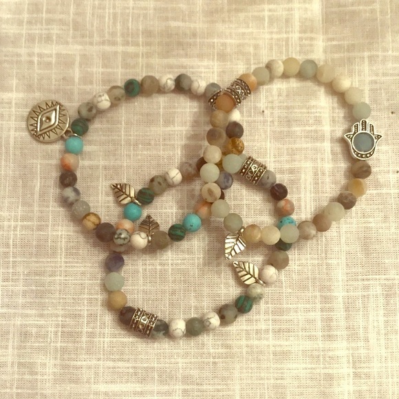 Set of Three Beaded Bracelets - Picture 1 of 6